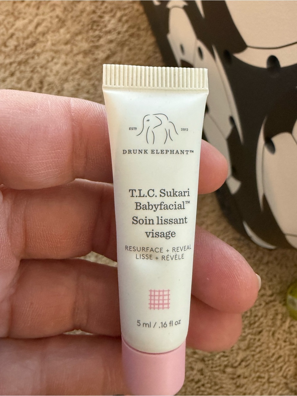 Drunk Elephant T.L.C. Sukari Babyfacial - White and Pink Mini Tube